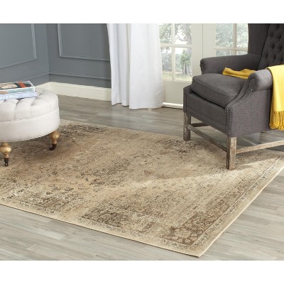 Hand-Knotted Warm Beige Round Wool & Viscose Blend Area Rug
