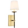 Elegant Lighting Eclipse 1 light Brass and Black and White shade wall sconce - image 2 of 4