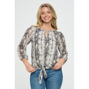 WEST K Women's Veronica Tie Front Blouse - 1 of 4
