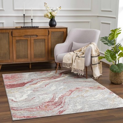 Hauteloom Lively Marble Pink Area Rug