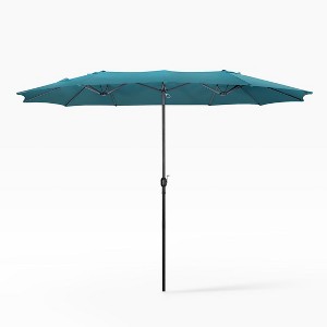 WestinTrends 15 x 9 Ft Double Sided Outdoor Twin Patio Market Table Umbrella - 1 of 4