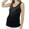 Women's Studded Tank Top With Fringes - VOCAL APPAREL - 2 of 4