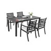 Christopher Knight Home James Patio 5 Piece Aluminum Textured Backrest Dining Set with Sunbrella Cushions - 2 of 4