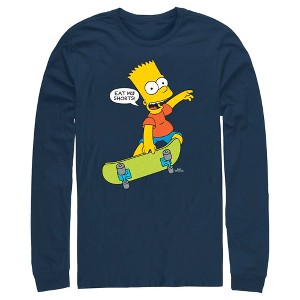 Men's The Simpsons Bart Eat My Shorts Long Sleeve Shirt - 1 of 4