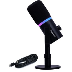 FEELWORLD Video Recording Microphone XLR USB C Output Dynamic PM-1 mic for Live Streaming,Studio Metal Mic with RGB Light - 1 of 1