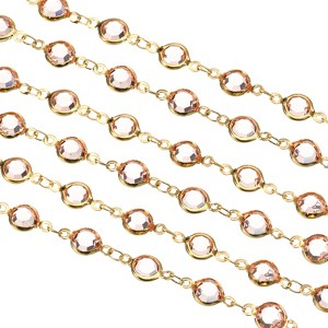 Unique Bargains Brass Bulk Smooth Decoration Rhinestone Chain for Jewelry Making Craft DIY - 1 of 4