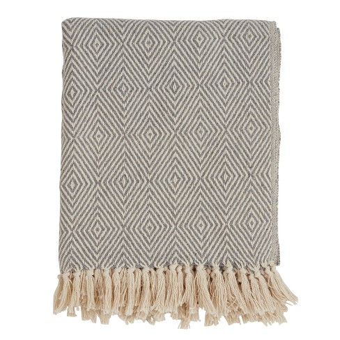 50x60 Soft Cotton Diamond Weave Throw Blanket - Saro Lifestyle : Target