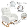 CAVINAS Upholstered Rocking Chair with Side Pocket and Footrest, High Back Living Room Rocker with Solid Wood Base - 4 of 4