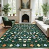 Indoor Farmhouse Bedroom Living Room Rugs, Washable Floral Print Non Slip Dining Room Carpet, Low Pile Accent Rugs - 3 of 4