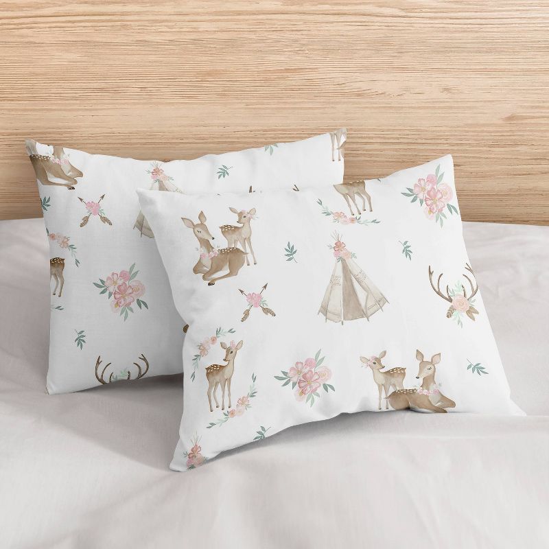 3pc Deer Floral Full/Queen Kids&#39; Comforter Bedding Set - Sweet Jojo Designs, 5 of 9