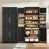 KTMBDW Farmhouse Kitchen Pantry Cabinet, 78" Tall Storage Cabinet with Adjustable Shelves & 6 Doors, Hidden Drawer, Wine Rack for Dining Room - 3 of 4