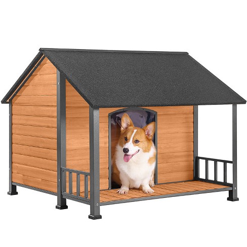 Aivituvin Weatherproof Dog House with Iron Frame| Extended Asphalt Roof|Spacious Balcony-AIR7010 - image 1 of 4