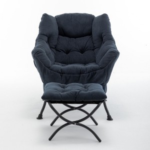 Okak Modern Recliner Accent Chair Lounge Armchair with Ottoman Footrest,Comfortable Leisure Chair for Living Rooms,Relaxation Areas - 1 of 4