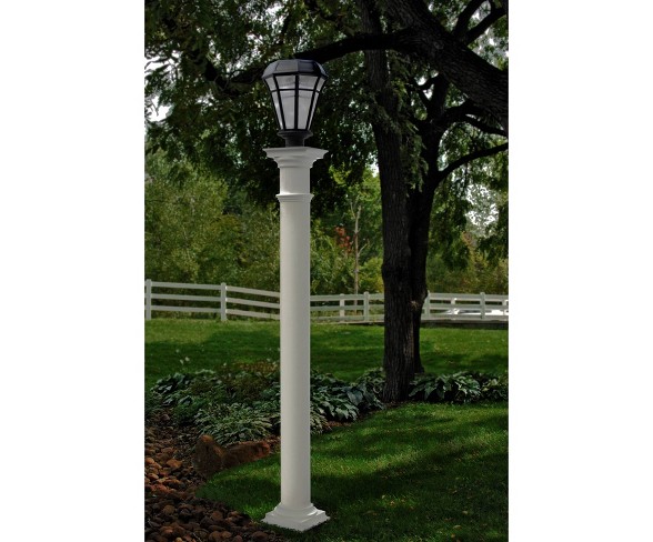 Round Outdoor Lamp Post White - New England Arbors