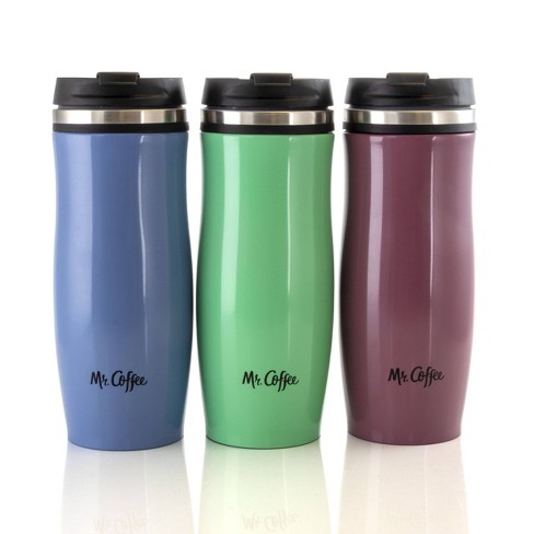 Mr. Coffee 12.5oz 3pk Stainless Steel Insulated Thermal Travel Mugs : Target