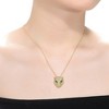 14K Yellow Gold plated layering necklace with 3D panther head pendant, featuring emerald and cubic zirconia for a bold statement - 2 of 3