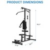 COZONY Lat Row Cable Machine with High & Low Pulley Stations, Adjustable Leg Support, Back Exercise Machine for Home Gym Strength Training - 2 of 4