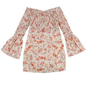 GUESS Womens Eco Floral Off-Shoulder Dress - 1 of 2