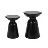 Round End Tables Set Of 2, Metal Side Table, Stable Pedestal Coffee Tea End Table, Powder-Coated Iron Frame Sofa Side Table - 4 of 4