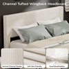 Bed Frame, Full Size Platform Bed Frame with 4 Storage Drawers, Upholstered Channel Tufted Wingback Headboard Bed Frame - 4 of 4