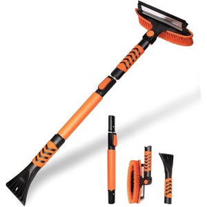 Zone Tech Ice Scraper and Extendable Brush 360° Snow Brush Head for Car Windshield Flexible Arm Ice Scraper  Tool Snow Removal - 1 of 4