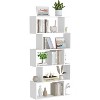 TOAOTBNBO 5-layer Tall Geometric Bookcase Storage Organizer, Shaped Bookshelf with Simple Design Minimalist Book Shelf for Home, Off-white - 2 of 4