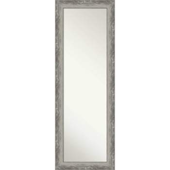 19" x 53" Non-Beveled Waveline Silver Narrow Full Length on The Door Mirror - Amanti Art