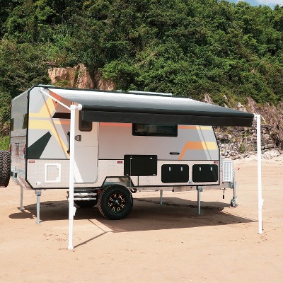 Black and White Fade Retractable RV/Patio Awning 20x8 ft Vinyl