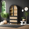 FONTOI Arched Shaped Storage Cabinet with Covered Top, 3-Tier Arched Bookcase with 2 Doors&2 Drawers - 2 of 4