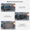 PURPLE LEAF Outdoor Gazebo Aluminum Frame Galvanized Steel Double Roof Patio Hardtop Gazebo with Curtains and Netting for Patio Lawn and Garden, Grey - 3 of 4