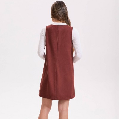 Женские платья Wild Fable Women's Sleeveless Faux Suede Pocket Mini A-Line Dress - Wild Fable™ Brown M — фото 2