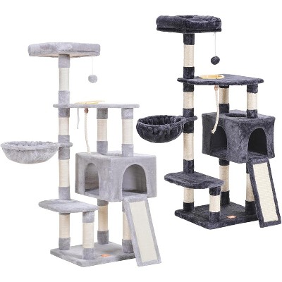 Heybly Cat Tree Cat Tower for Indoor Cats Multi-Level Cat Furniture Condo with Feeding Bowl and Scratching Board