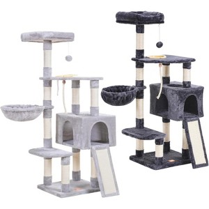 Heybly Cat Tree Cat Tower for Indoor Cats Multi-Level Cat Furniture Condo with Feeding Bowl and Scratching Board - 1 of 3