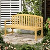 Outsunny 56" Outdoor Wood Bench, 2-Seater Wooden Garden Bench with Slatted Seat, Backrest & Arm Rests for Patio, Porch, Poolside, Balcony - 3 of 4