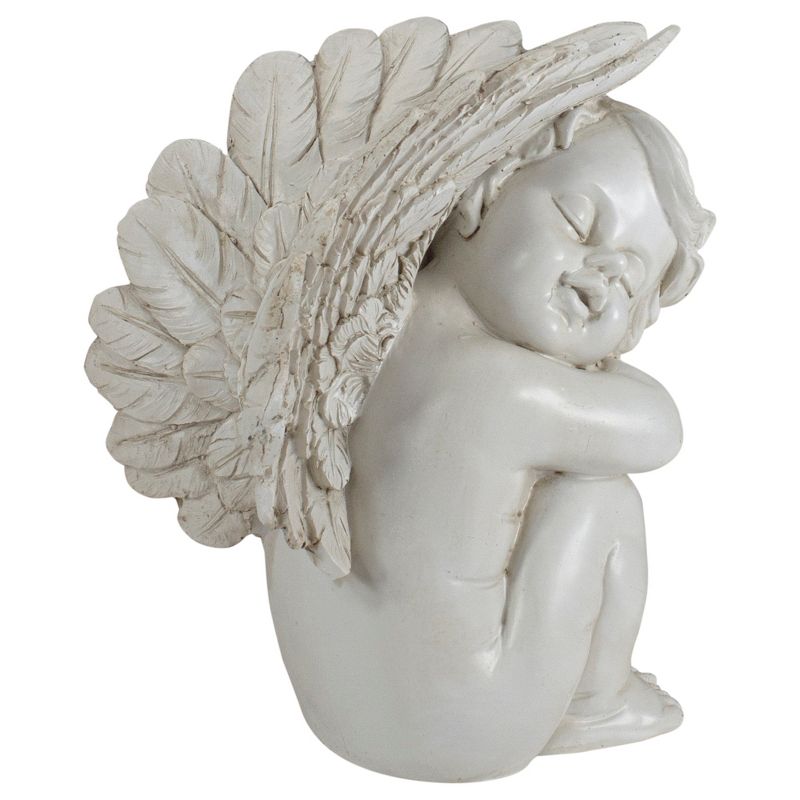 Northlight 7.25" Ivory Right Facing Sleeping Cherub Angel Outdoor Garden Statue, 5 of 6