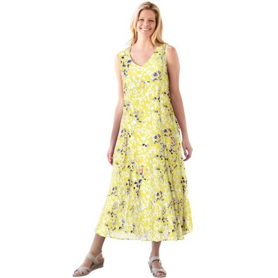 Woman Within Plus Size Sleeveless Crinkle Dress