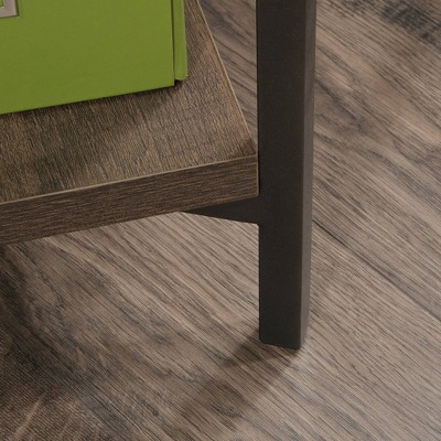 Smoked Oak L-Shaped Computer Desk with Drawer and Shelves