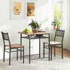 HOMCOM 3-Piece Small Dining Table Set, Kitchen Table and Chairs with Built-in Storage Rack and Steel Frame - image 3 of 4