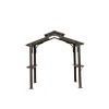 8×5 FT Hardtop Grill Gazebo, Gazebo with Double Galvanized Steel Roof, Canopy Shelter with 2 Cabinets and Ceiling Hooks-Coolbibila - 2 of 4