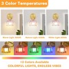 DAKAFUL Vintage Wall Lights with Tulip Glass Shade,Remote-Controlled,Decorative Wall Sconce for Bedroom/Bathroom/Living Room(Pink&Gold) - 3 of 4