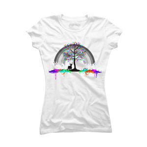 Junior's Design By Humans Melting Colors Parasite By Tobiasfonseca T-Shirt - 1 of 3