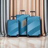 Vynxaria 3-Piece Dark Blue PC+ABS Lightweight Luggage Set 20/24/28" with Two Hooks Spinner Wheels - 2 of 4