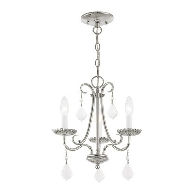 Mini Gold Steel Crystal Candle Chandelier Light