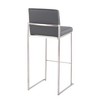 Faux Leather Contemporary High Back Barstool with Padded Seat and Stainless Steel Frame for Kitchen or Home Bar, Set of 2 - 4 of 4