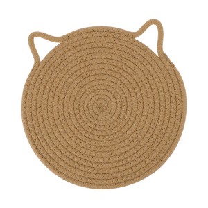 Unique Bargains Single Cat-Ear Shape Heat Resistant Trivet Mat Cotton 9.45"x9.45"x0.31" - 1 of 3