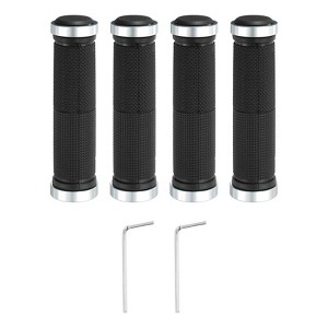Unique Bargains Non-Slip Mushroom Double Lock-on Bike Handlebar Grips 5.12" 2 Pairs with Hex Wrench - 1 of 4