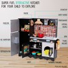 Lil' Jumbl Large Kids Kitchen Set, Wooden Pretend Play Kitchen with Icemaker, Microwave & More - Charcoal - 2 of 4