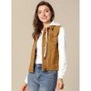 INSPIRE CHIC Women's Regular Fit Layered Drawstring Hood Denim Jacket with Pockets - 2 of 4
