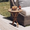 JIONJOY Rustic Round Side Table with Bundled Wood Legs - Farmhouse End Table for Living Room or Office - 4 of 4