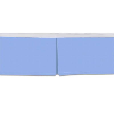 Light Blue Cotton Split Corner Crib Bed Skirt